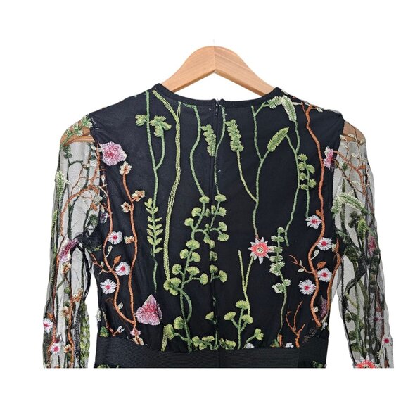 Women's - Floral Embroidered Long Sleeve Dress, Size Large - Picture 8 of 10
